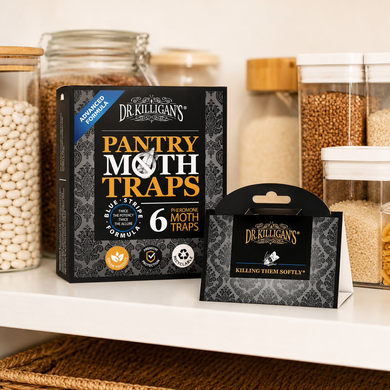 Food Moth Trap (6 Pack) - Double Potent Pheromone & Glue Formula - Protect Food & Kitchens