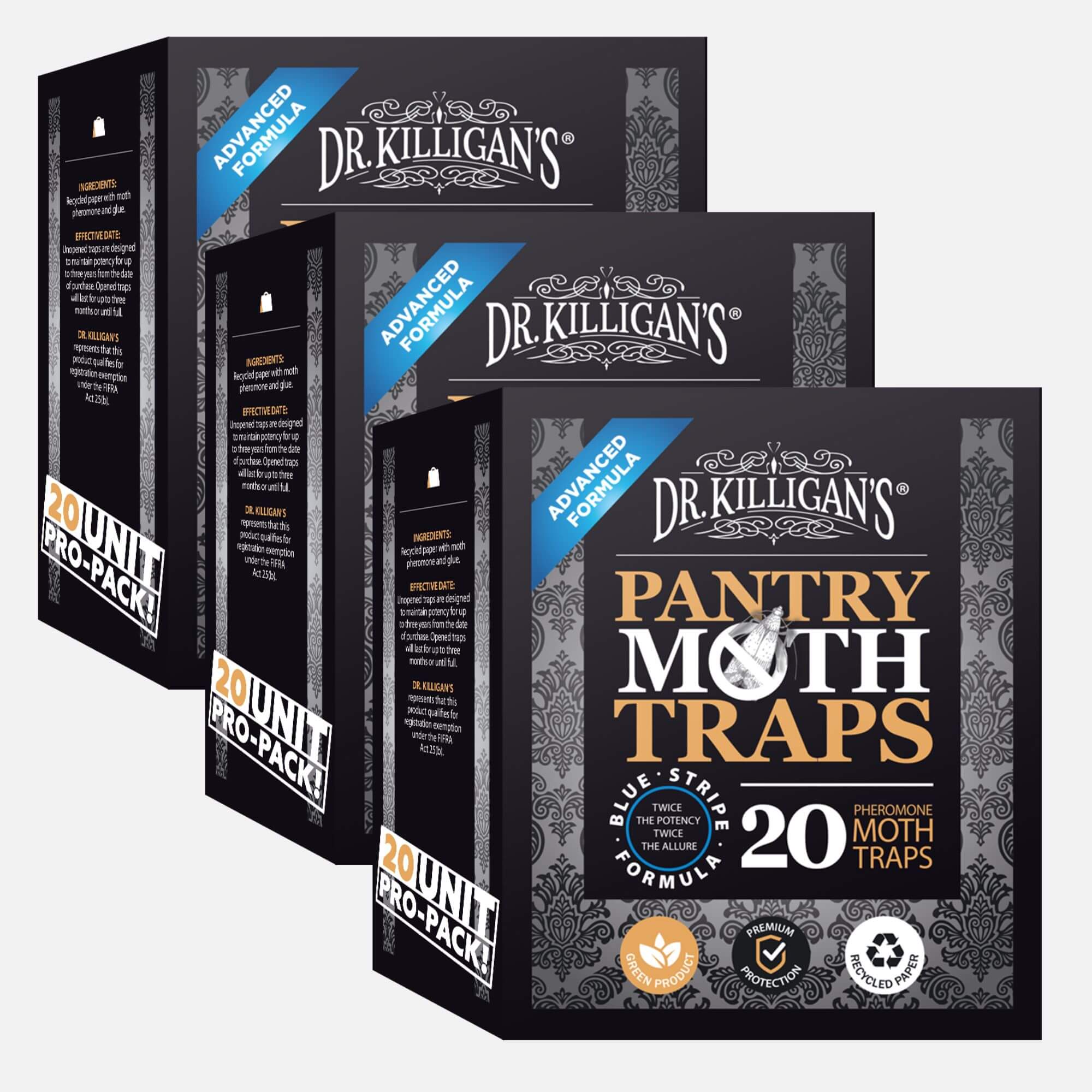 20 Pack Premium Pantry Moth Traps | 3 boxes - Dr. Killigan's #multipacks_60 traps, color_black