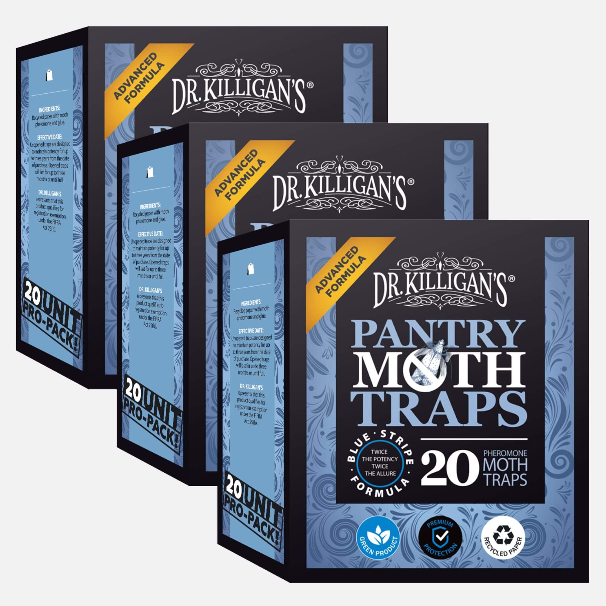 20 Pack Premium Pantry Moth Traps | 3 boxes - Dr. Killigan's #multipacks_60 traps, color_blue