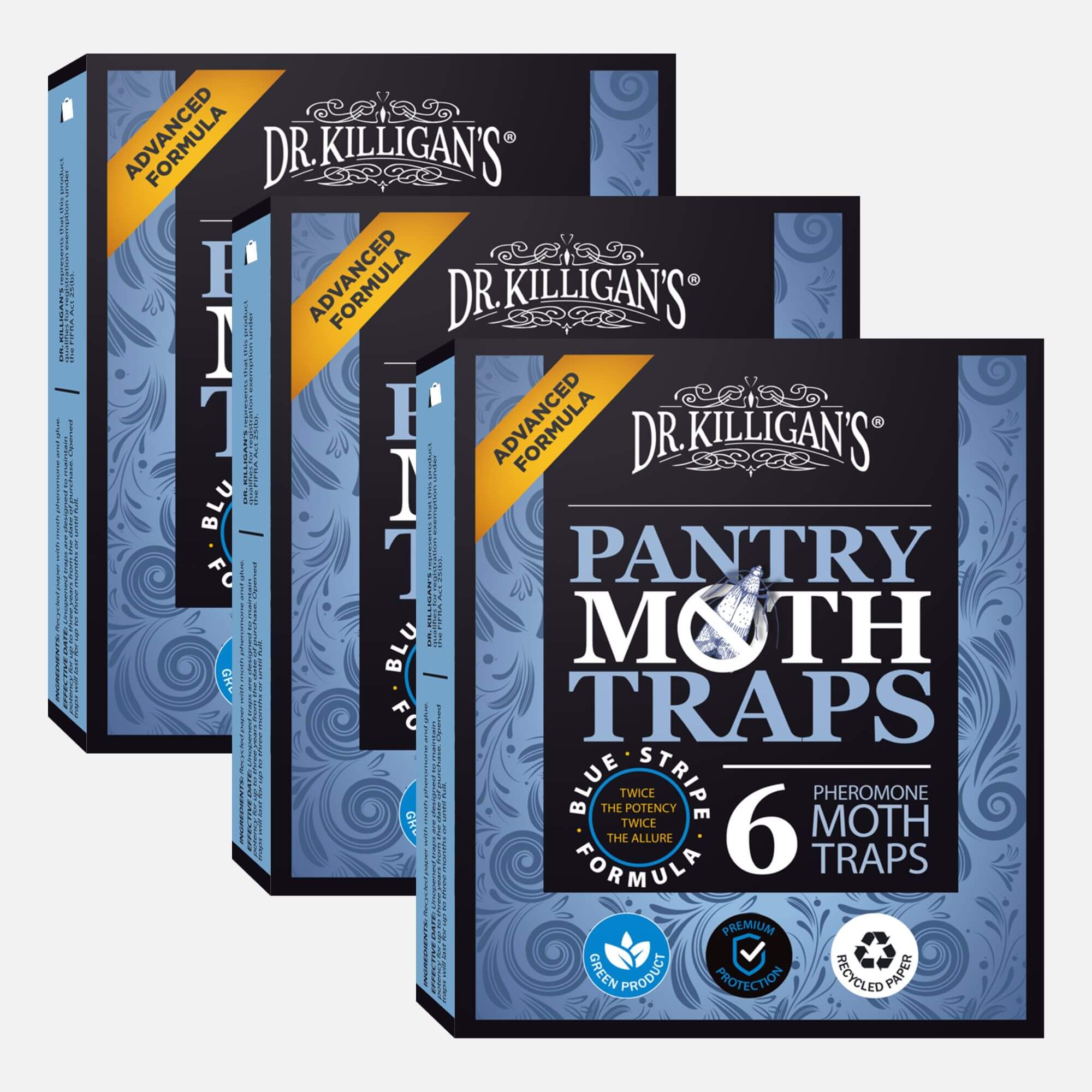 6 Pack Premium Pantry Moth Traps | 3 boxes - Dr. Killigan's #multipacks_18 traps, color_blue