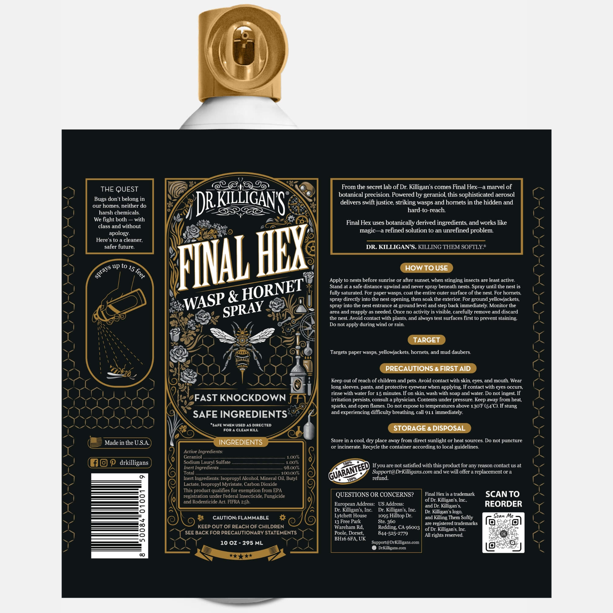 Final Hex Wasp & Hornet Killer Spray – Reaches 15 ft (10 oz) | Dr
