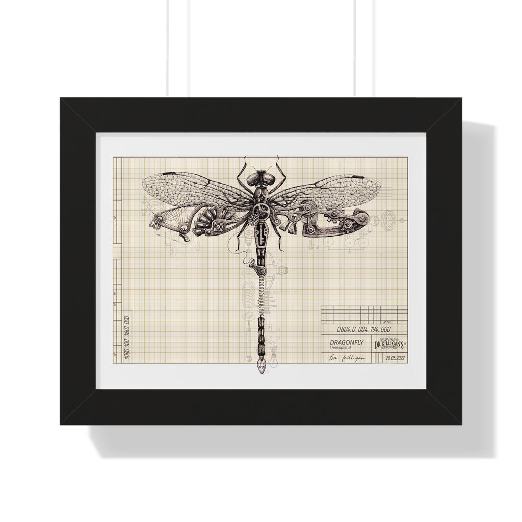 Framed Steampunk Dragonfly Print