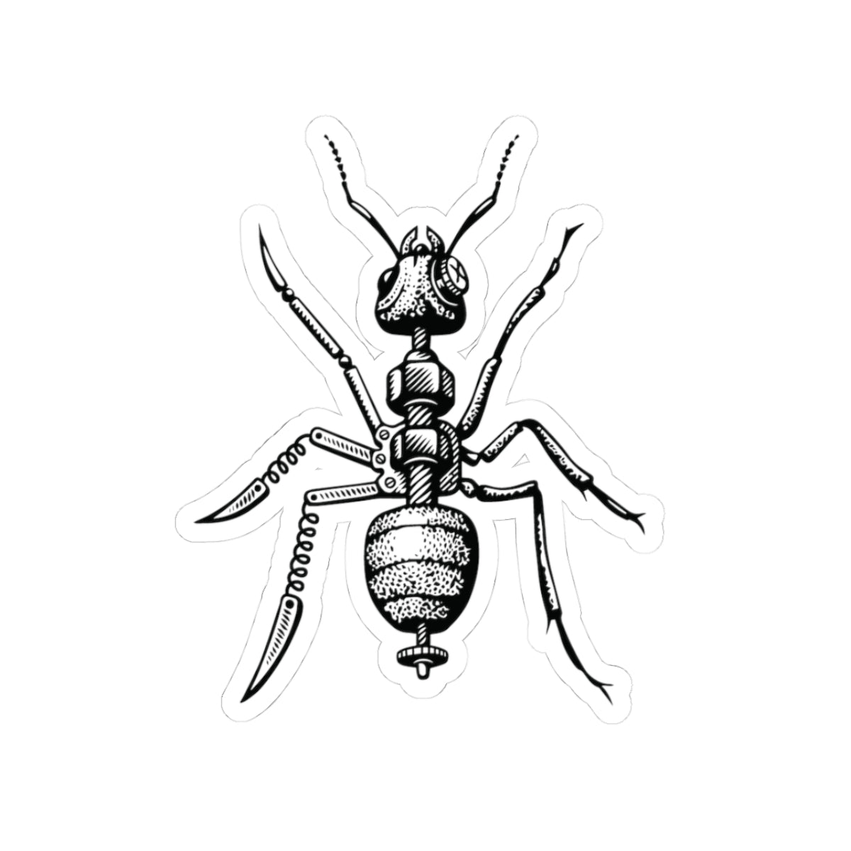 Steampunk Ant Kiss-Cut Sticker — Detailed Kiss-Cut Decal
