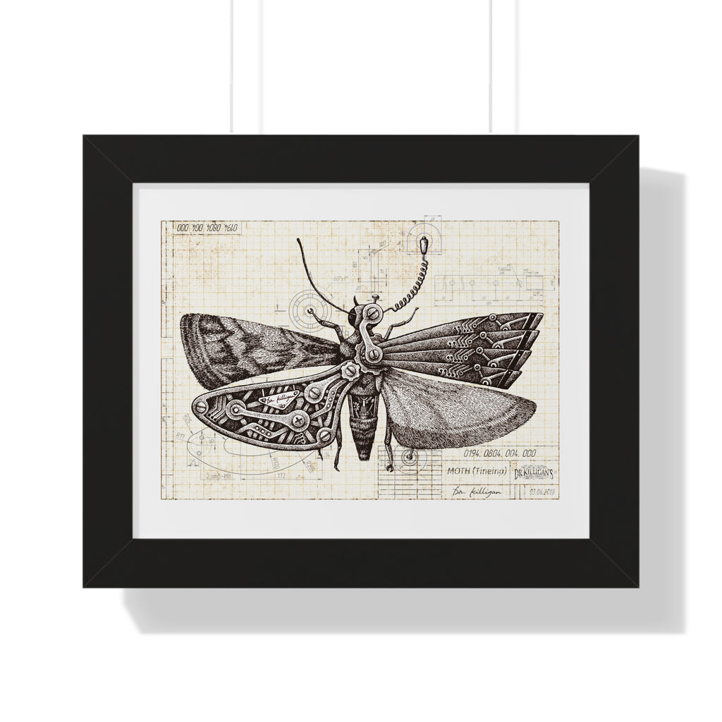 Framed Steampunk Moth Print