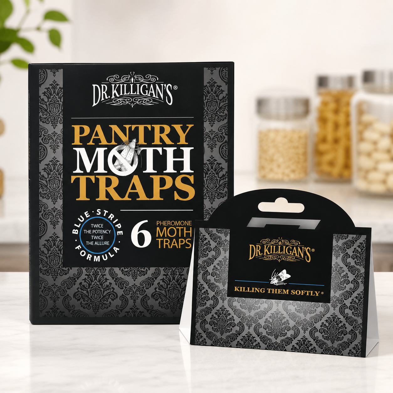 Food Moth Trap (6 Pack) - Double Potent Pheromone & Glue Formula - Protect Food & Kitchens