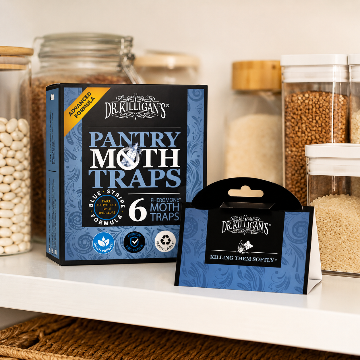Food Moth Trap (6 Pack) - Double Potent Pheromone & Glue Formula - Protect Food & Kitchens