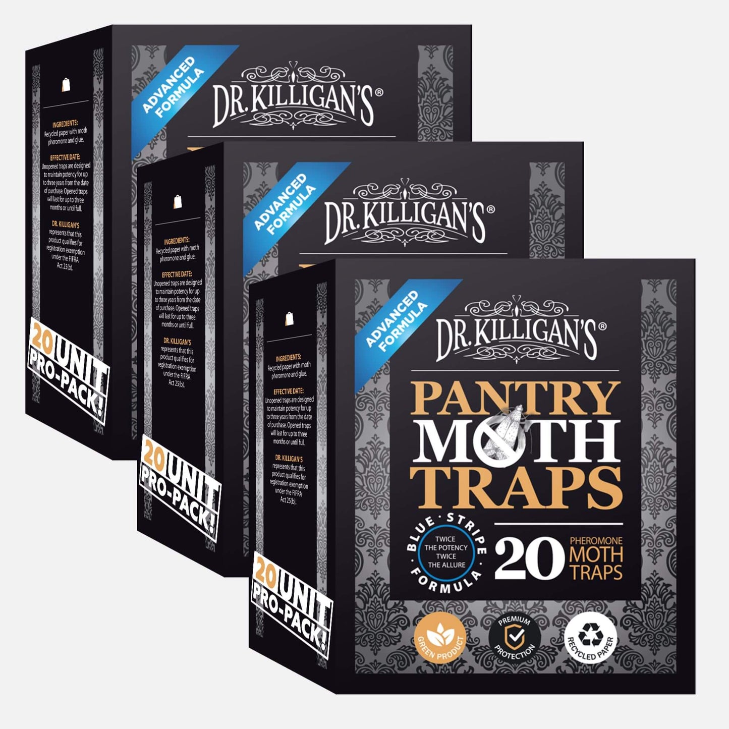 
                  
                    20 Pack Premium Pantry Moth Traps | 3 boxes - Dr. Killigan's #multipacks_60 traps, color_black
                  
                