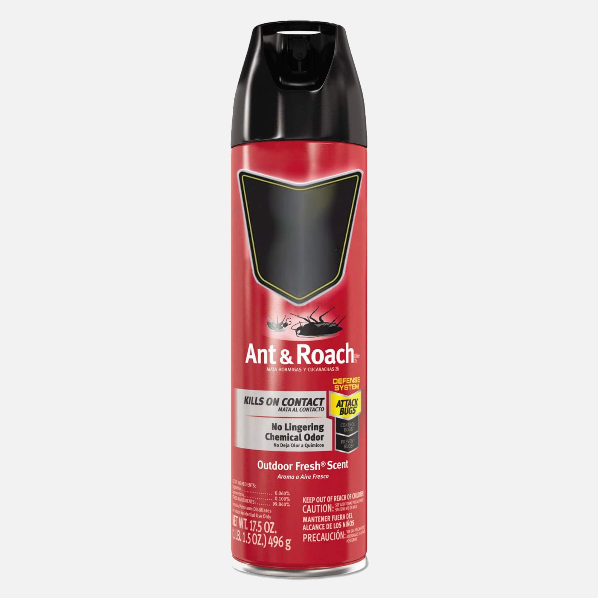 red pesticide can on grey background