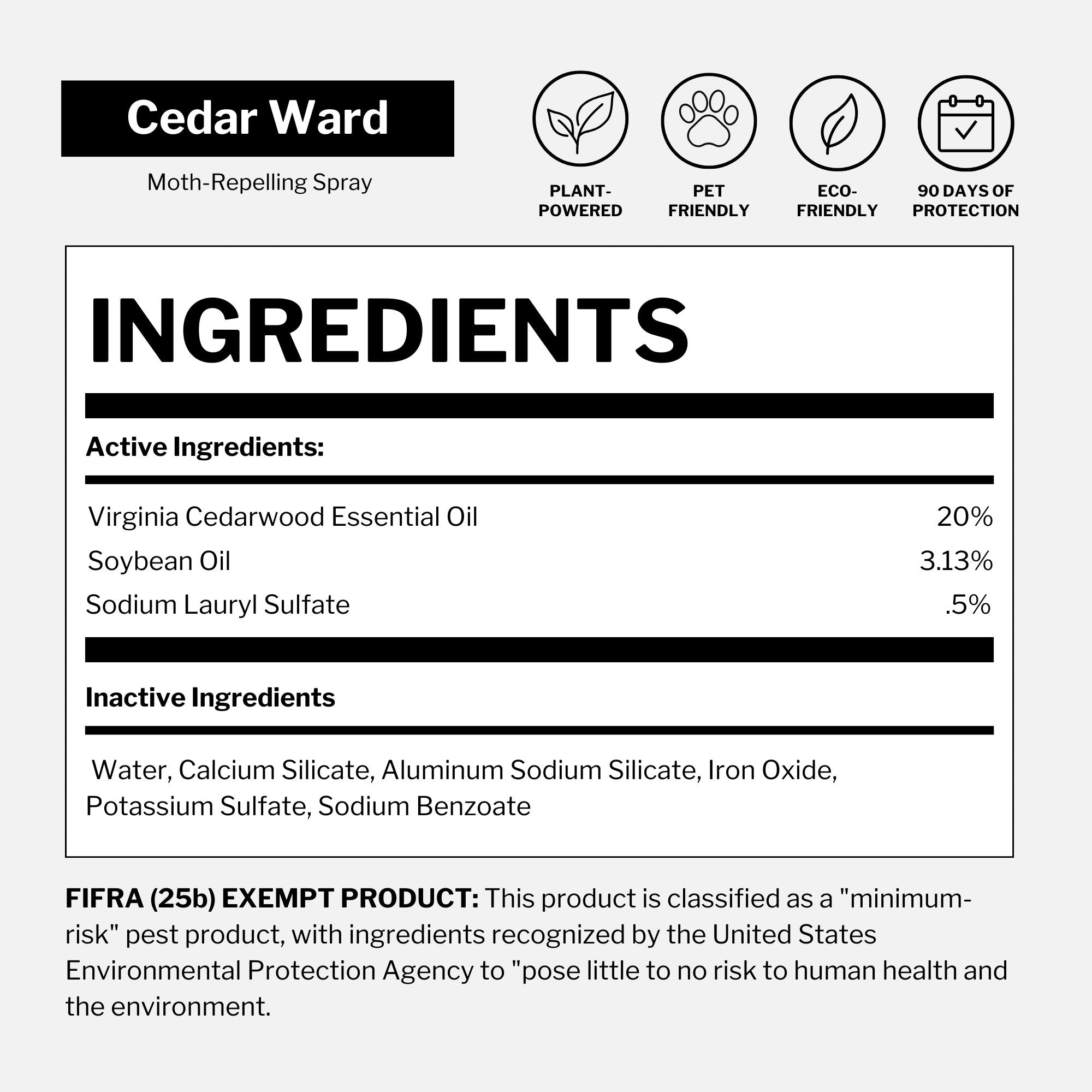 Cedar Ward Moth-Repelling Spray