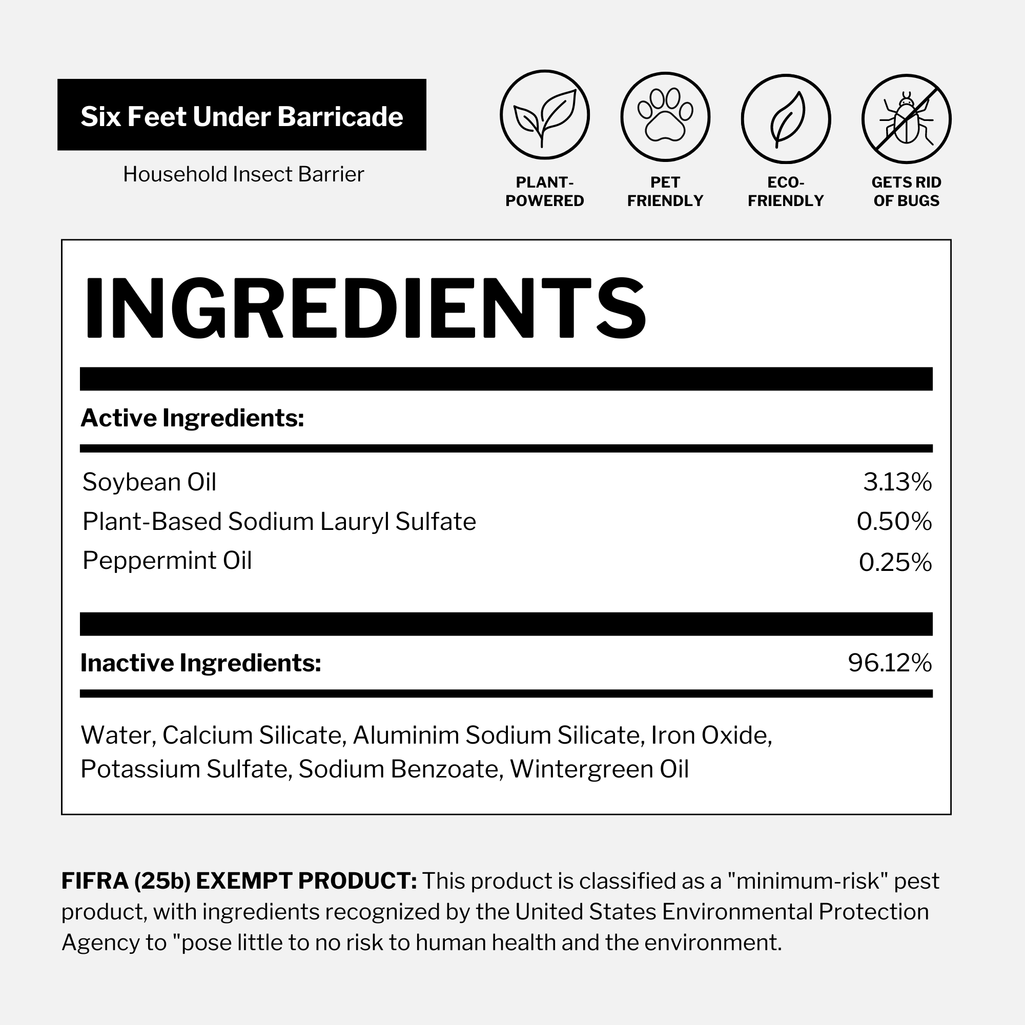 Six Feet Under Barricade ingredients